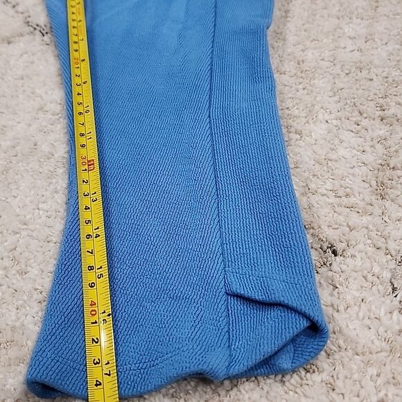 Gymshark poise crossover ribbed crop cotton leggings size XS Blue Activewear - Picture 6 of 10